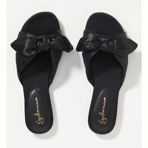 Guilhermina Satin Bow Slippers Black Size: 9 (40)
